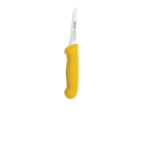 Arcos Serie 2900, Cuchillo Deshuesador, Hoja de Acero Inoxidable Nitrum de 100 mm, Mango inyectado en Polipropileno Color Amarillo