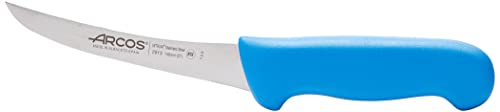 Arcos Serie 2900, Cuchillo Deshuesador Curvo, Hoja de Acero Inoxidable Nitrum de 140 mm, Mango inyectado en Polipropileno Color Azul