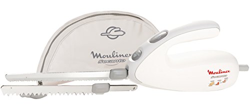 Moulinex Secanto DJAC41 - Cuchillo eléctrico, con botón de eyección de las cuchillas, 100 W, acero inoxidable, blanco
