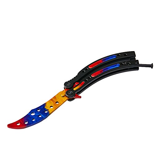 KNIFER CSGO Cuchillo de Hoja de Acero Inoxidable de la práctica de formación unsharpened tamaño estandar Genial combinacion de Colores (WCS)