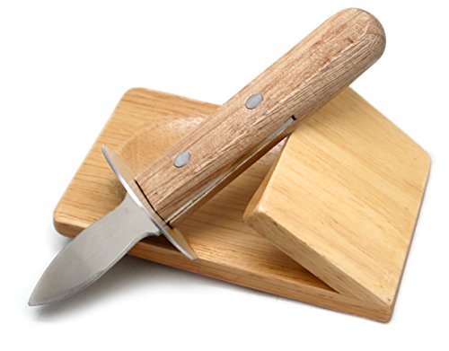 NERTHUS FIH 264 - Cuchillo para Ostras de Acero Inoxidable con base de madera