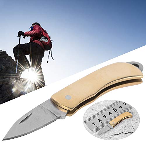 Cuchillo de bolsillo plegable al aire libre del cuchillo plegable, para acampar al aire libre que va de excursión(yellow)